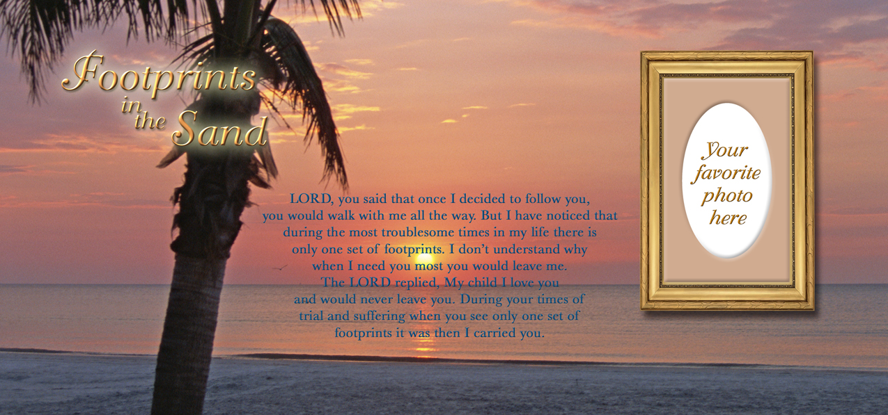 Footprints in the Sand (Sunset)